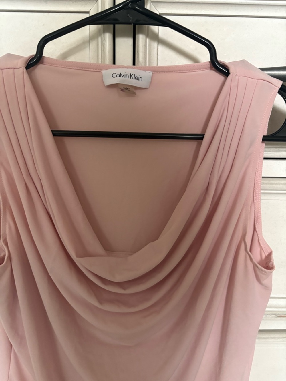 Calvin Klein Women’s Light Pink Draped Cowl Neck Tank - Picture 6 of 7